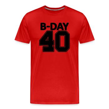 40 years / verzig / round birthday number number - Men's Premium Organic T-Shirt - red - Front - Damien (186cm)