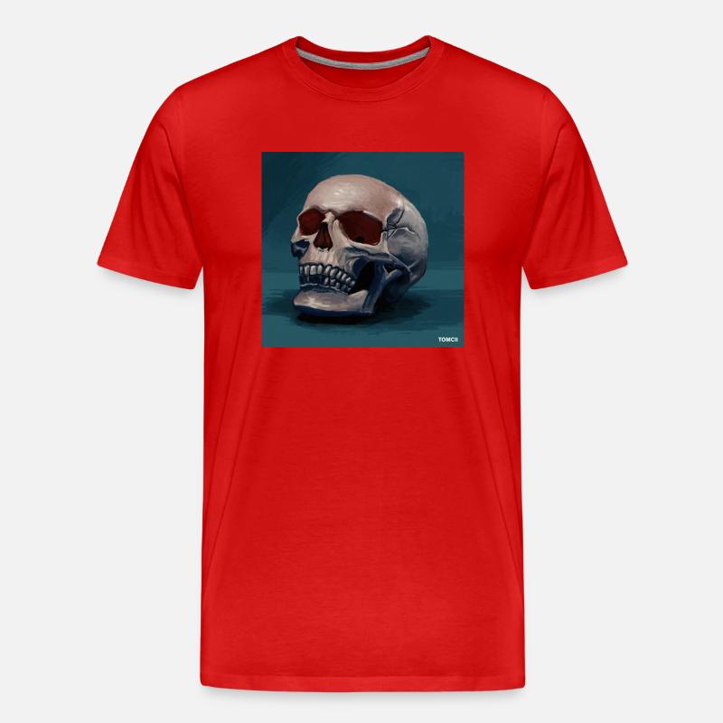 Skull - Männer Premium Bio T-Shirt - Rot