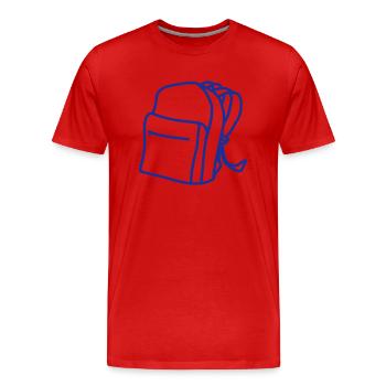 Backpack Space Storage Gift School Idea Child - Men's Premium Organic T-Shirt - red - Front - Damien (186cm)