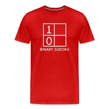Sudoku Cadeau Binaire Binaire Nerd Nombre Jeu - T-shirt bio Premium Homme - rouge - Devant - Damien (186cm)