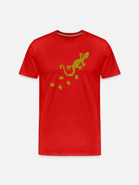 Gecko - Männer Premium Bio T-Shirt - Rot