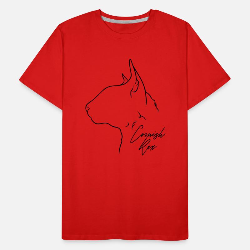 Cornish Rex Profil Chat Cat Wilsigns T-shirt bio Premium Homme
