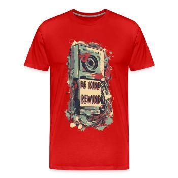 VHS Nostalgia - Men's Premium Organic T-Shirt - red - Front - Damien (186cm)
