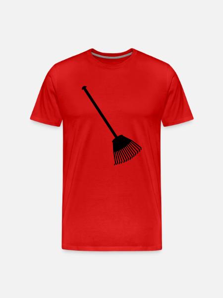 Rake - Gardener - Men's Premium Organic T-Shirt - red