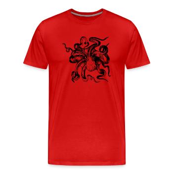 poulpe - T-shirt bio Premium Homme - rouge - Devant - Damien (186cm)