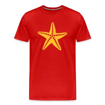 Étoile de mer - T-shirt bio Premium Homme - rouge - Devant - Damien (186cm)