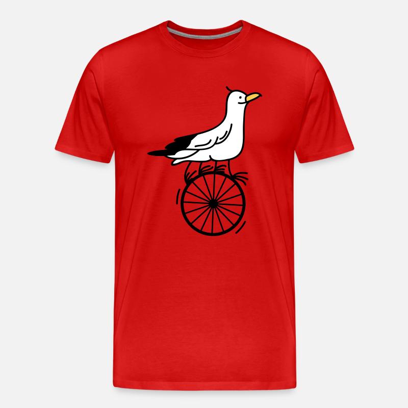 begabte Möwe - Männer Premium Bio T-Shirt - Rot