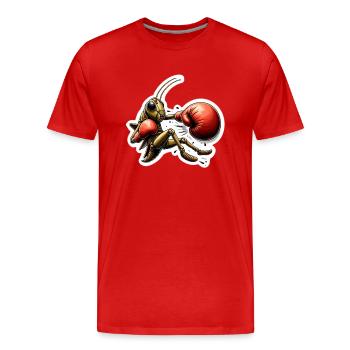 Une sauterelle boxeuse - T-shirt bio Premium Homme - rouge - Devant - Damien (186cm)