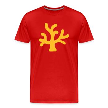 coral - Men's Premium Organic T-Shirt - red - Front - Damien (186cm)