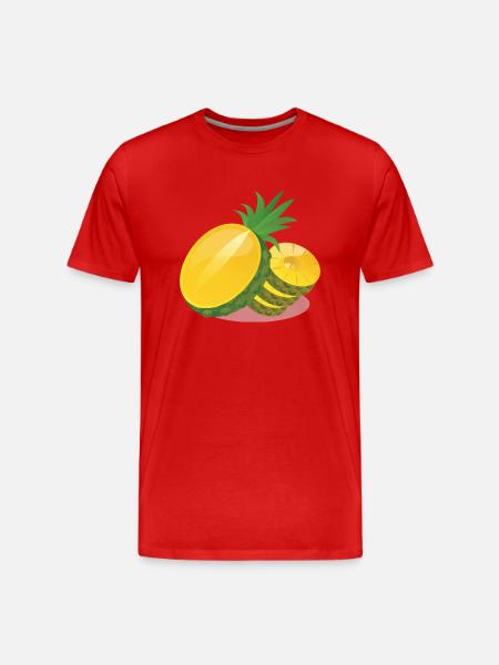 Pineapple in slices - Men's Premium Organic T-Shirt - red