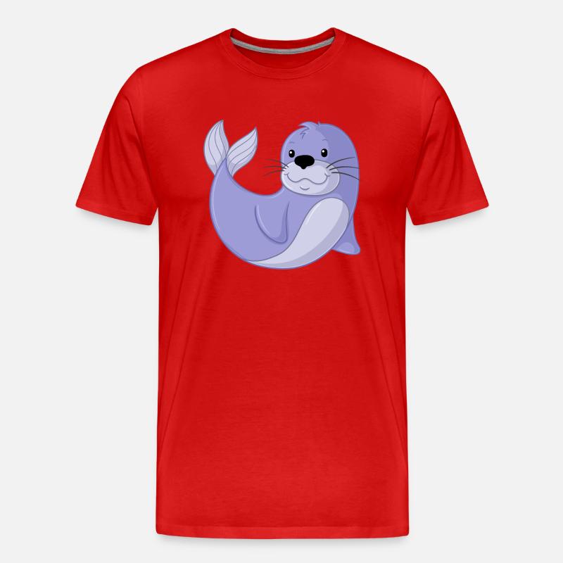 Comic Robbe - Männer Premium Bio T-Shirt - Rot
