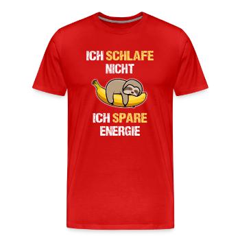 Energie sparen - Männer Premium Bio T-Shirt - Rot - Vorne - Damien (186cm)