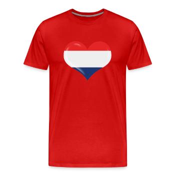 Heimat im Herzen - Männer Premium Bio T-Shirt - Rot - Vorne - Damien (186cm)