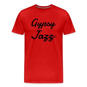 Jazz - Music - Blues - Funk - Jazzman - Groove - T-shirt bio Premium Homme - rouge - Devant - Damien (186cm)