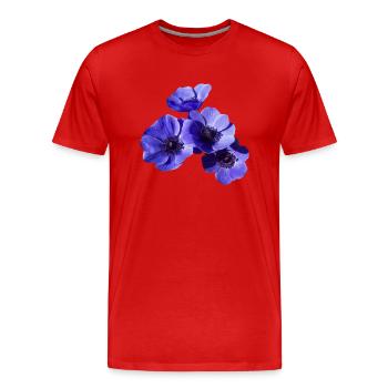 fleurs bleues - T-shirt bio Premium Homme - rouge - Devant - Damien (186cm)