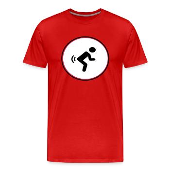 fart - Men's Premium Organic T-Shirt - red - Front - Damien (186cm)