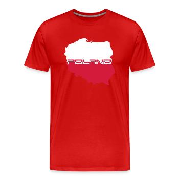 poland, pologne, texte, cool, carte WM, texte, équipe, but équipage - T-shirt bio Premium Homme - rouge - Devant - Damien (186cm)