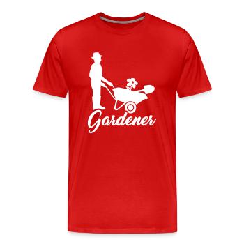 Jardinier - T-shirt bio Premium Homme - rouge - Devant - Damien (186cm)