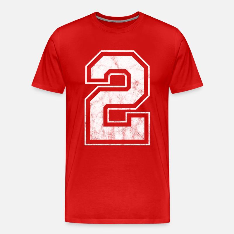 Nummer 2 - Männer Premium Bio T-Shirt - Rot