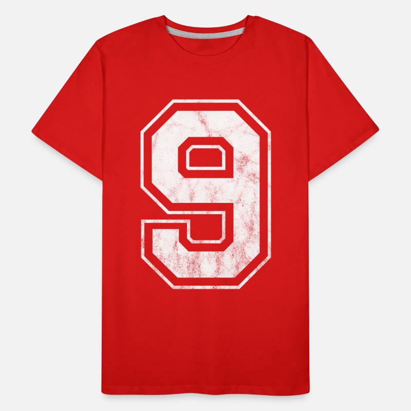 Numero 9 Maglietta ecologica premium da uomo