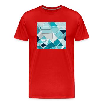 Geometrische Eiskristalle - Männer Premium Bio T-Shirt - Rot - Vorne - Damien (186cm)