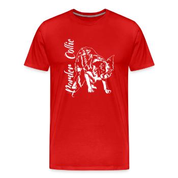 BORDER COLLIE Herding Dog Herding Dogs Wilsigns Agiltiy - Men's Premium Organic T-Shirt - red - Front - Damien (186cm)