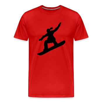 Snowboarding female - T-shirt bio Premium Homme - rouge - Devant - Damien (186cm)
