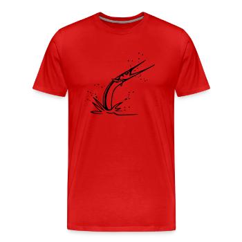 AIGUILLE - T-shirt bio Premium Homme - rouge - Devant - Damien (186cm)