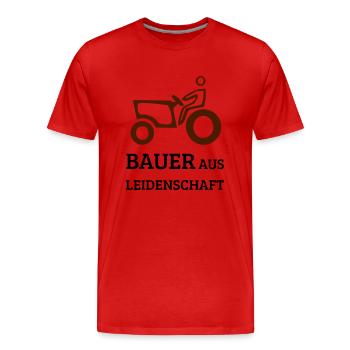 Bauer Leidenschaft - Männer Premium Bio T-Shirt - Rot - Vorne - Damien (186cm)