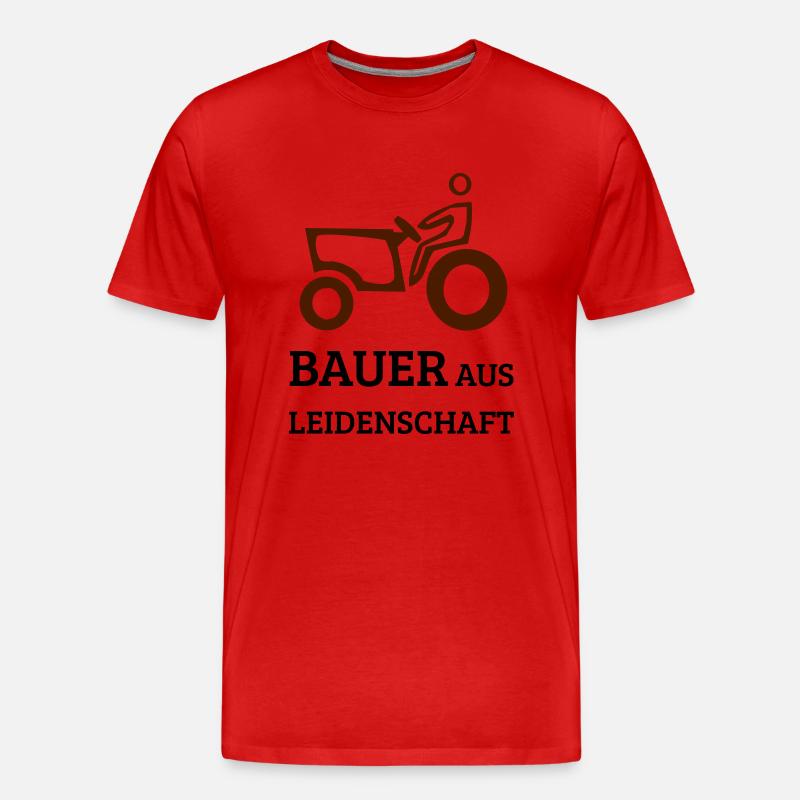 Bauer Leidenschaft - Männer Premium Bio T-Shirt - Rot