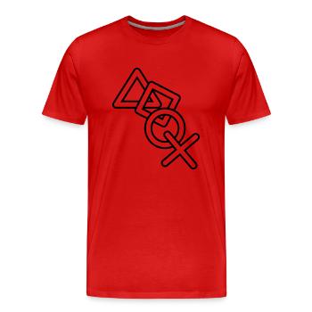 frame silhouette cool X square triangle icons contr - Men's Premium Organic T-Shirt - red - Front - Damien (186cm)