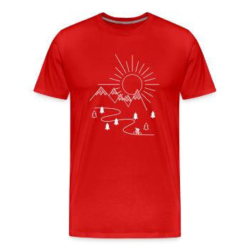 Cycling - Men's Premium Organic T-Shirt - red - Front - Damien (186cm)