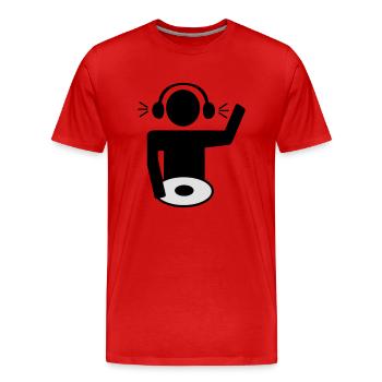 DJ - Männer Premium Bio T-Shirt - Rot - Vorne - Damien (186cm)