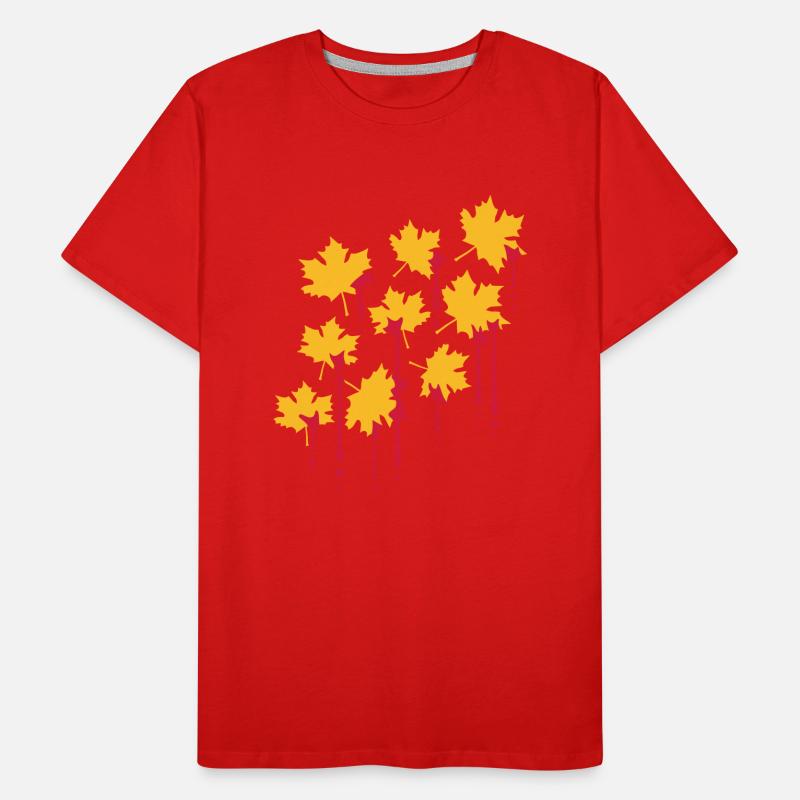 graffiti blood drops red maple leaf pattern tart Men's Premium Organic T-Shirt