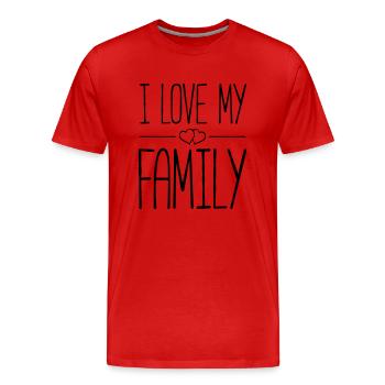 i love my family - Männer Premium Bio T-Shirt - Rot - Vorne - Damien (186cm)