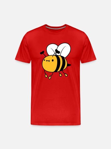 Flying cute bee - Men's Premium Organic T-Shirt - red