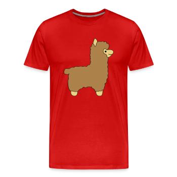 lama alpaca comic - Männer Premium Bio T-Shirt - Rot - Vorne - Damien (186cm)