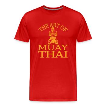 Boxe Combat Muay Thai - T-shirt bio Premium Homme - rouge - Devant - Damien (186cm)