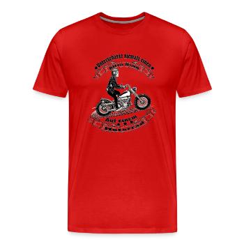 Unterschätze niemals einen Alten Mann - Männer Premium Bio T-Shirt - Rot - Vorne - Damien (186cm)
