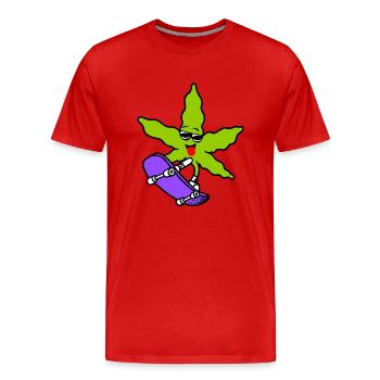 Herbe de patineur - T-shirt bio Premium Homme - rouge - Devant - Damien (186cm)