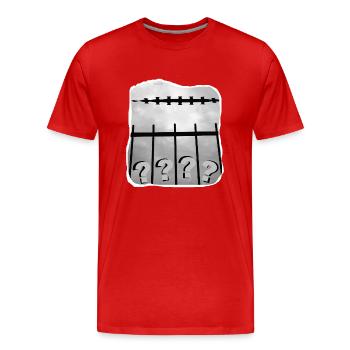 TOMZOFF Was soll das? - Männer Premium Bio T-Shirt - Rot - Vorne - Damien (186cm)