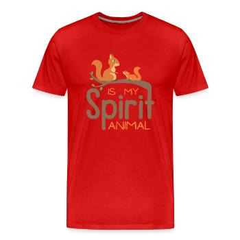 The squirrel is my spiritual animal - Men's Premium Organic T-Shirt - red - Front - Damien (186cm)
