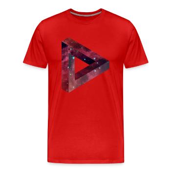 Illusion de triangle dans le style Galaxy - T-shirt bio Premium Homme - rouge - Devant - Damien (186cm)
