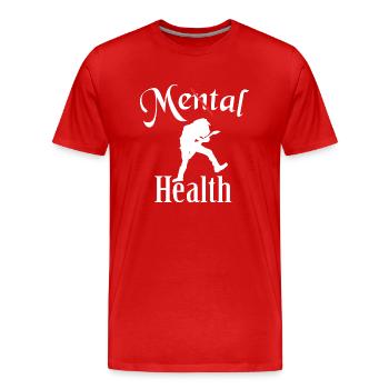 Santé des métaux - T-shirt bio Premium Homme - rouge - Devant - Damien (186cm)