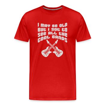 Je suis peut-être vieux - T-shirt bio Premium Homme - rouge - Devant - Damien (186cm)