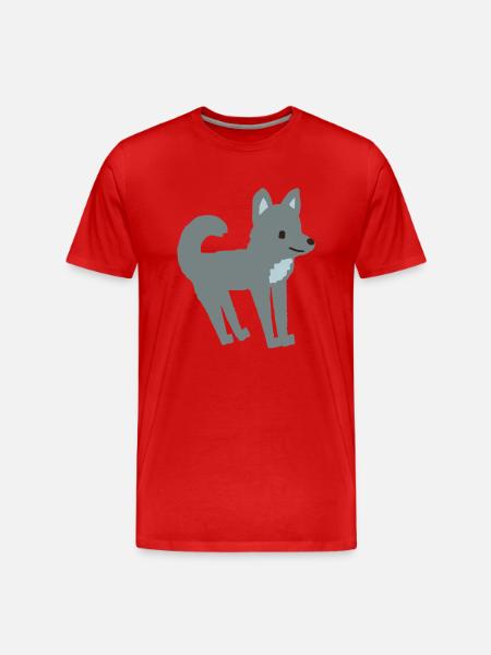 Wolf Kinderbuch - Männer Premium Bio T-Shirt - Rot