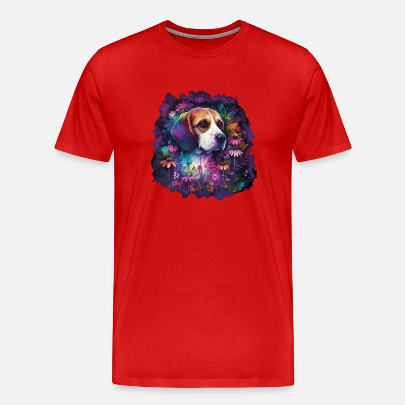 Beagle Beaglemotiv Geschenk - Männer Premium Bio T-Shirt - Rot