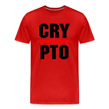 Bitcoin Trading Crypto Stocks - T-shirt bio Premium Homme - rouge - Devant - Damien (186cm)