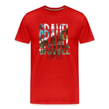 Schotter, Mountainbike, Leidenschaft Radfahren, Radfahrer - Männer Premium Bio T-Shirt - Rot - Vorne - Damien (186cm)