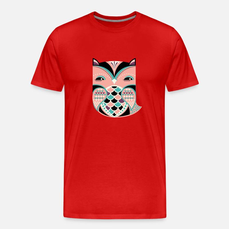 Süße Eule - Männer Premium Bio T-Shirt - Rot
